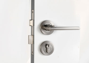 Sữa kẽm hợp kim Mortise Door Lock Phòng hoa hồng Satin Nickel / Chrome Lever Handle
