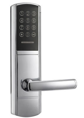 Khóa cửa điện tử màu bạc mở khóa bằng mật khẩu hoặc thẻ Emid