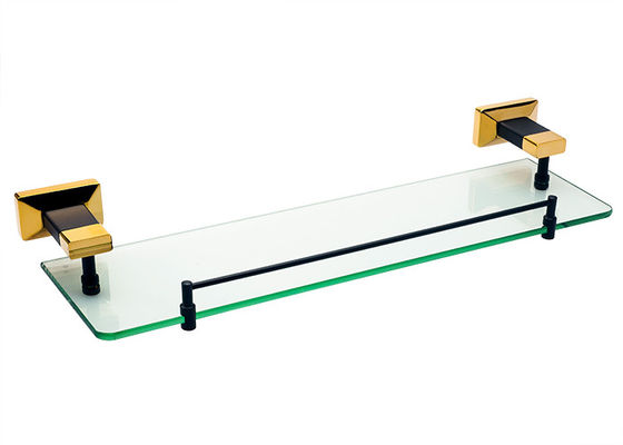 Gold Modern Glass Shelf / Wall Mount Toothbrush Holder Phụ kiện phòng tắm