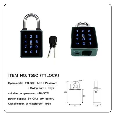 Bluetooth PadLock với màn hình cảm ứng cho Courtycard cửa hàng rào cửa ra ngoài cửa