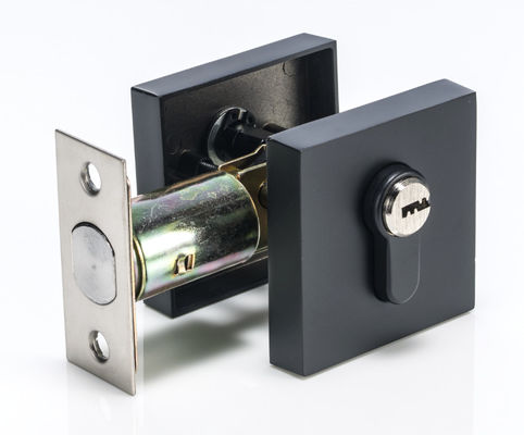 Đồng Cylinder Square Deadbolt Lock Matte Black SC1 KW1 Loại răng