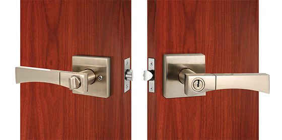 Chìa khóa đồng Satin Nickel phòng ống cửa khóa cài đặt dễ dàng