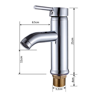 Silver Single Handle Sink Faucet Dễ lắp đặt Máy bồn tắm