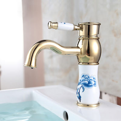 Máy rửa chén bình retro Golden Commercial Kitchen Faucets Phong cách cổ điển