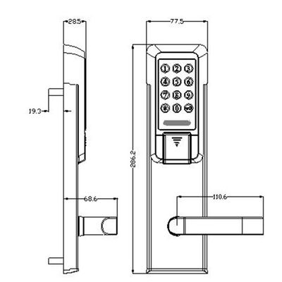 Modern Hotel / Home Security Electronics Door Lock Thẻ kỹ thuật số Password mở