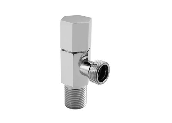 Đĩa Chrome / hợp kim kẽm vòi bồn rửa hình lục giác Double Head Angle Valve