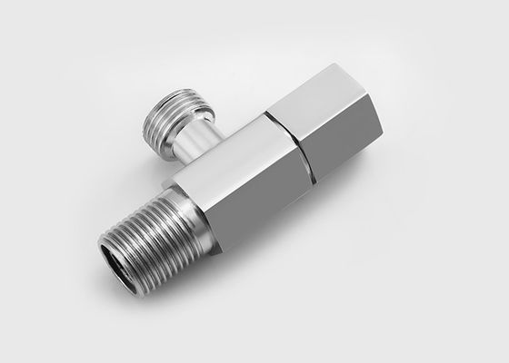 Đĩa Chrome / hợp kim kẽm vòi bồn rửa hình lục giác Double Head Angle Valve