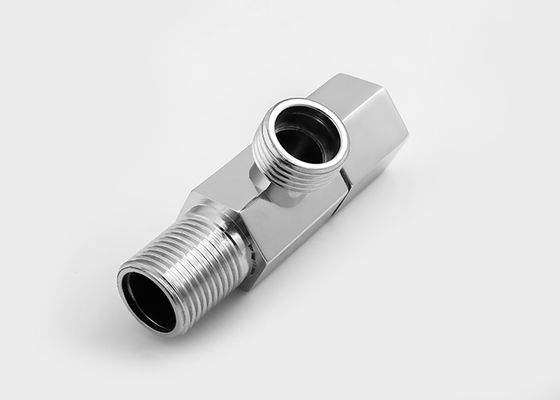 Đĩa Chrome / hợp kim kẽm vòi bồn rửa hình lục giác Double Head Angle Valve