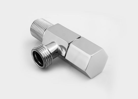 Đĩa Chrome / hợp kim kẽm vòi bồn rửa hình lục giác Double Head Angle Valve