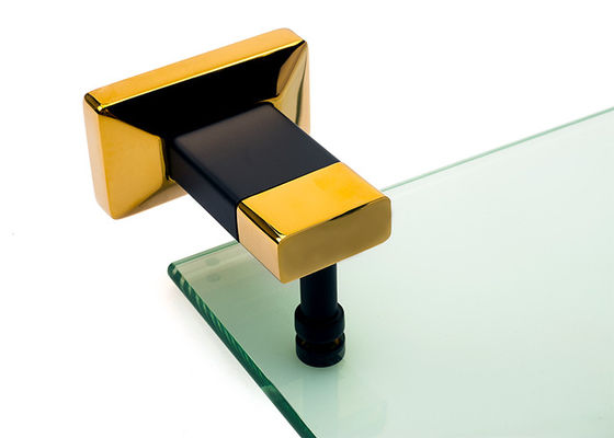 Gold Modern Glass Shelf / Wall Mount Toothbrush Holder Phụ kiện phòng tắm