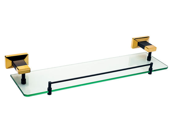 Gold Modern Glass Shelf / Wall Mount Toothbrush Holder Phụ kiện phòng tắm