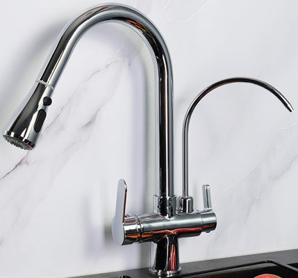 Nhiều màu thông minh bồn rửa nhà bếp vòi nước 3 Way Stainless Steel