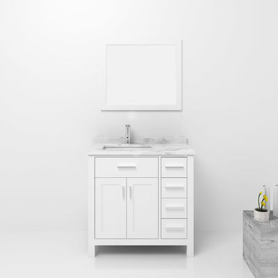 Nhà đồ nội thất Vanity MDF phòng tắm khách sạn Tủ gương với bồn rửa