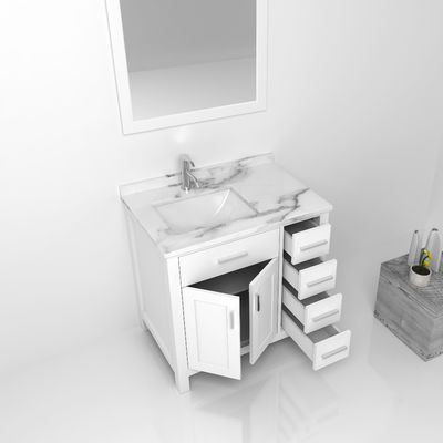 Nhà đồ nội thất Vanity MDF phòng tắm khách sạn Tủ gương với bồn rửa