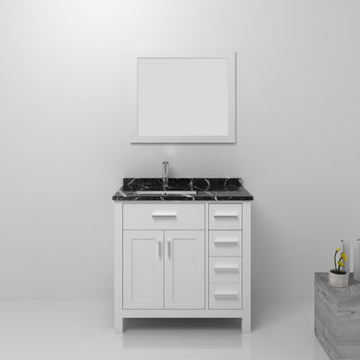 Nhà đồ nội thất Vanity MDF phòng tắm khách sạn Tủ gương với bồn rửa