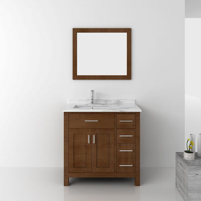 Nhà đồ nội thất Vanity MDF phòng tắm khách sạn Tủ gương với bồn rửa