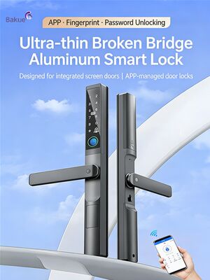 Khóa cửa vân tay bằng nhôm với hệ thống kiểm soát ra vào chạy bằng 4 pin AA, khóa cửa kỹ thuật số thông minh bảo vệ nâng cao