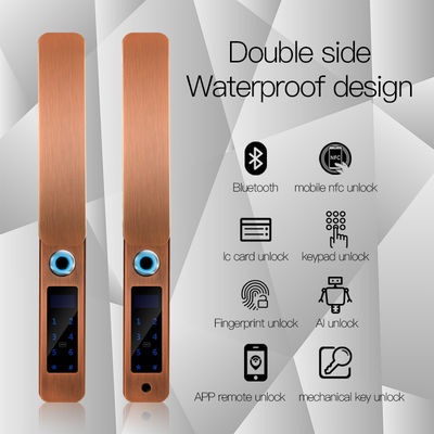 IP68 chống nước FPC dấu vân tay Smart Door Lock Bluetooth Antique