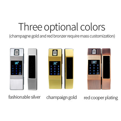 Đồng kẽm FPC dấu vân tay cửa thông minh khóa cửa trượt văn phòng Sliver vàng