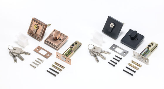 Đồng Cylinder Square Deadbolt Lock Matte Black SC1 KW1 Loại răng