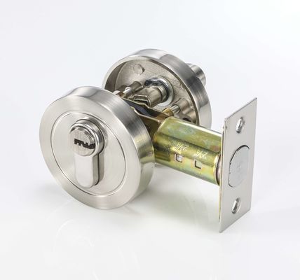 Cơ thể kẽm Đồng Cylinder Circle Deadbolt Lock Satin Nickel