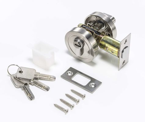 Cơ thể kẽm Đồng Cylinder Circle Deadbolt Lock Satin Nickel