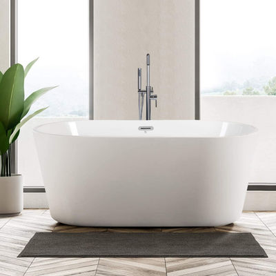 ASTM không trượt Classic hình bầu dục Acrylic tự đứng bồn tắm