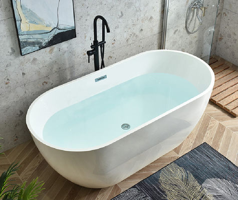 ASTM không trượt Classic hình bầu dục Acrylic tự đứng bồn tắm