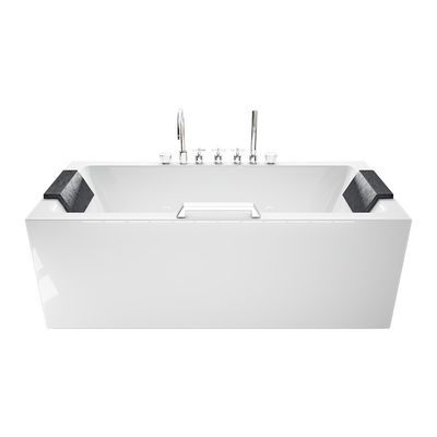 Smart nhiệt độ liên tục Square Acrylic bồn tắm với gối