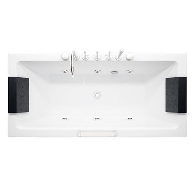 Smart nhiệt độ liên tục Square Acrylic bồn tắm với gối