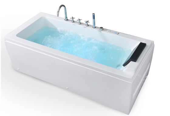 Smart nhiệt độ liên tục Square Acrylic bồn tắm với gối