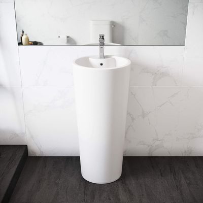Màn rửa tắm gọn gọn màu trắng gạch gạch với Chrome Finish Overflow