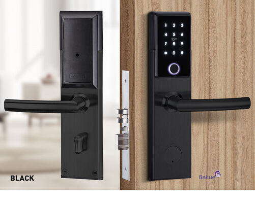 Khóa cửa thông minh chống cháy Bluetooth Đen Bạc với Thẻ Mã Vân tay Ứng dụng WiFi Tổng trọng lượng 285Kg Hệ thống vào cửa an toàn