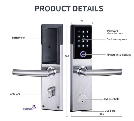 120min Khóa cửa chống cháy Khóa cửa cửa cửa phòng khách sạn Cửa văn phòng Cửa truy cập giải pháp APP thông minh Mã WiFI